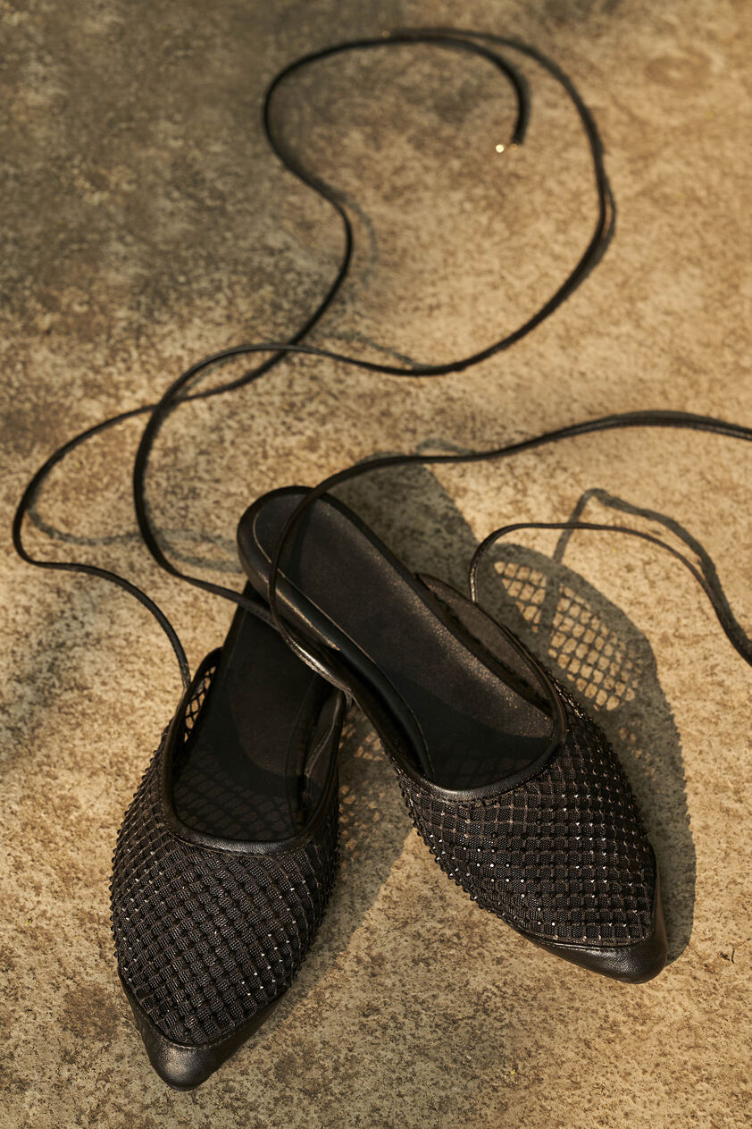 Siofra Ankle-Tie Mules - Black, Black, image 1